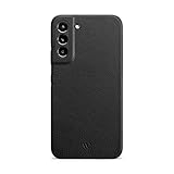 wiiuka skiin Lederhülle für Samsung Galaxy S23, Leder aus Deutschland, extra dünn, Premium Handyhülle, Case, Qi, Schwarz