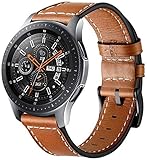 Aimtel Armband Kompatibel mit Galaxy Watch 46mm Armband /Gear S3 Classic/Gear S3 Frontier Armband, 22mm Lederarmband Ersatzband für Galaxy Watch 46mm & Gear S3 Classic & Gear S3 Frontier(Braun)